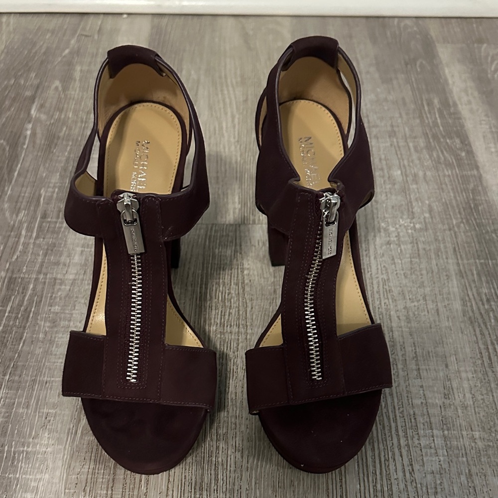 Michael Kors Burgundy Heels with Zipper